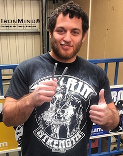Daniel Strauss, a national and international level Brazilian jiu-jitsu competitor and teacher, has just been certified on the IronMind Red Nail, proving his merit as a steel bender. Strauss is 24 years old, stand 5’ 9” tall and weighs 90 kg. IronMind® | Courtesy of Daniel Strauss Daniel Strauss, a national and international level Brazilian jiu-jitsu competitor and teacher, has just been certified on the IronMind Red Nail, proving his merit as a steel bender. Strauss is 24 years old, stand 5’ 9” tall and weighs 90 kg. IronMind® | Courtesy of Daniel Strauss