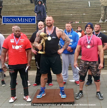 Left to right: Mark Felix, Hafthor Bjornsson and Martins Licis have qualified for World's Strongest Man 2016. IronMind® | Photo courtesy of Magnus Ver Magnusson