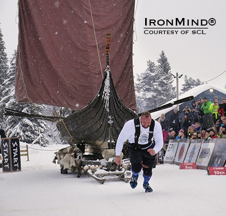 You have read about Hafthor’s Julius Bjornsson’s historic Monster Log carry at the 2015 SCL–Norway/World’s Strongest Viking contest; and now, here’s the rest of the story. Hafthor Julius Bjornsson on the Viking Boat Pull at SCL Norway. IronMind® | Courtesy of SCL