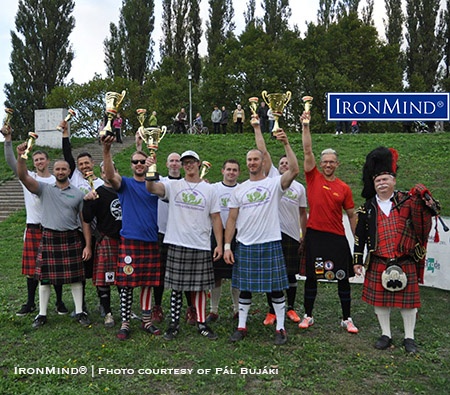 Team USA won the top three places at the 2015 IHGF Lightweight World Highland Games Championships in Győr, Hungary. IronMind® | Photo courtesy of Pál Bujáki