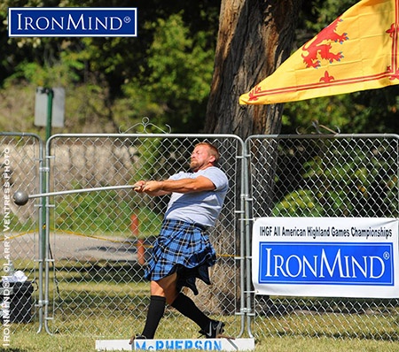 Kevin Becker was second on both hammers, as well as being the overall winner of the HSAS/IHGF All American Championships, so this means he’s qualified to go to Fefor, Norway for the 2016 IHGF World Amateur Highland Games Championships. IronMind® | Larry Ventress photo