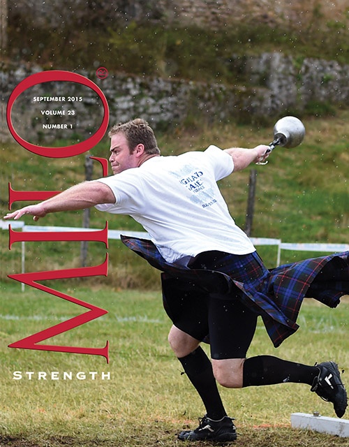 Never mind the rain: classic Dan McKim, with a winning wind-up on the heavy weight for distance. McKim put himself in a deep hole by finishing in eighth place on the first event, the open stone, but by the end of the contest, he had fought his way back to the top, and then he laid all comers low on the weight for height, regaining the IHGF world champion’s crown. ©Randall J. Strossen photo