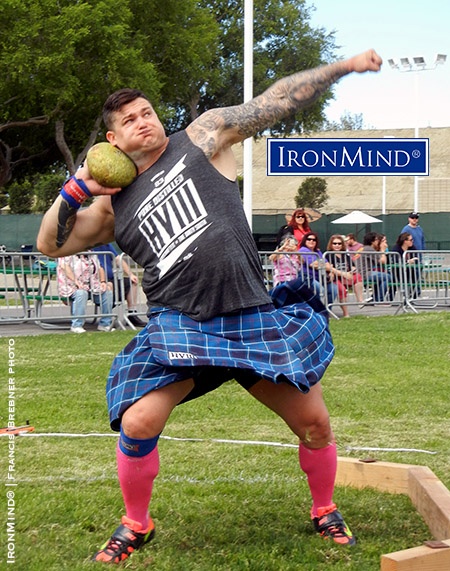 Matt Vincent won the Costa Mesa Highland Games and is taking aim on the IHGF World Championships in Bressuire, France in a couple of weeks. IronMind® | ©Francis Brebner photo