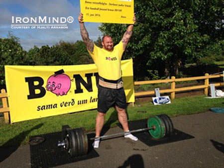 Fitting enough: Icelandic strongman Hafthor Julius Bjornsson has been a force to be reckoned with on the international strongman circuit and now he is a 4-time winner of Iceland’s Strongest Man as well.  IronMind® | Photo courtesy of Hjalti Arnason