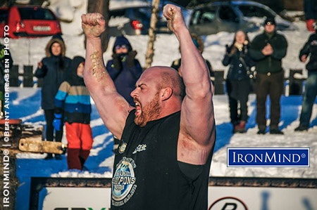 Jean-Francois Caron conquered the stones and captured the title of World’s Strongest Viking 2016. IronMind® | ©Bernt Andreassen photo
