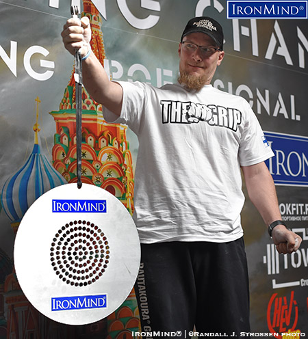 Jouni Mahonen is a name to remember: he’s aiming to break the world record on the Captains of Crush (CoC) Silver Bullet. IronMind® | Randall J. Strossen photo