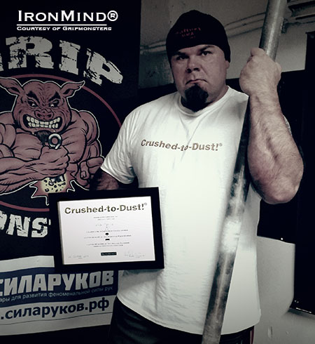 Finnish grip strength competitor and promoter Juha Harju is ending the year with an IronMind Record Breakers which is expected to produce some eyeball-popping results.  IronMind® | Photo courtesy of Juha Harju/Gripmonsters