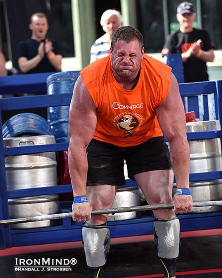 Martin Wildauer didn’t get called "The Deadlift Kid" for nothing, and the 2014 World’s Strongest Man contest allowed him to strut his stuff. IronMind® | Randall J. Strossen photo