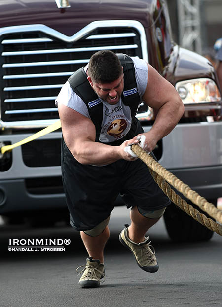 Mike Caruso played college lacrosse and has a Ph.D. in cell and molecular biology—that must be a pretty good training for strongman, because now he’s a World’s Strongest Man competitor.  IronMind® | Randall J. Strossen photo