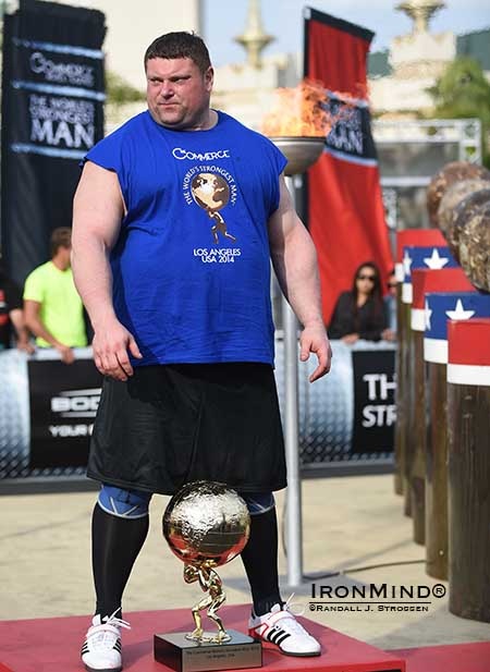 IMG has announced the location and dates of the 2015 World’s Strongest Man contest.  Last year, Zydrunas Savickas won his fourth World’s Strongest Man contest, and he is among the favorites for this year’s competition. IronMind® | ©Randall J. Strossen photo