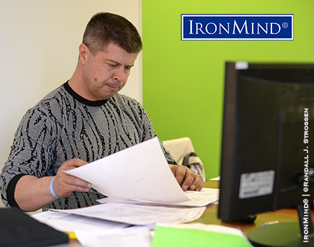 Also a principal was Vyacheslav Gorbunov, who handled the massive task of organizing the attempts and keeping score, class after class after class—Gorbunov pulled a Superman in between, changing from the suit and tie he wore while attending his official duties to his lifting clothes, so he could jump into the competition. IronMind® | ©Randall J. Strossen photo Also a principal was Vyacheslav Gorbunov, who handled the massive task of organizing the attempts and keeping score, class after class after class—Gorbunov pulled a Superman in between, changing from the suit and tie he wore while attending his official duties to his lifting clothes, so he could jump into the competition. IronMind® | ©Randall J. Strossen photo
