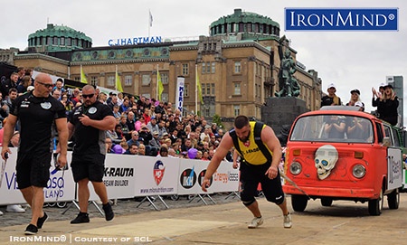 Aivars Smaukstelis Aivars Smaukstelis, winner of SCL Latvia and SCL Serbia, on the Mini Bus Pull at SCL Finland. IronMind® | Photo courtesy of SCL