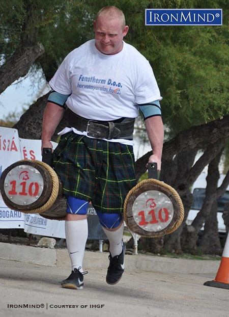 Rafal Kobylarz (Poland) blistered the course on the farmer’s walk, en route to his winning his third consecutive IHGF Strength Games World Challenge. IronMind® | Photo courtesy of IHGF