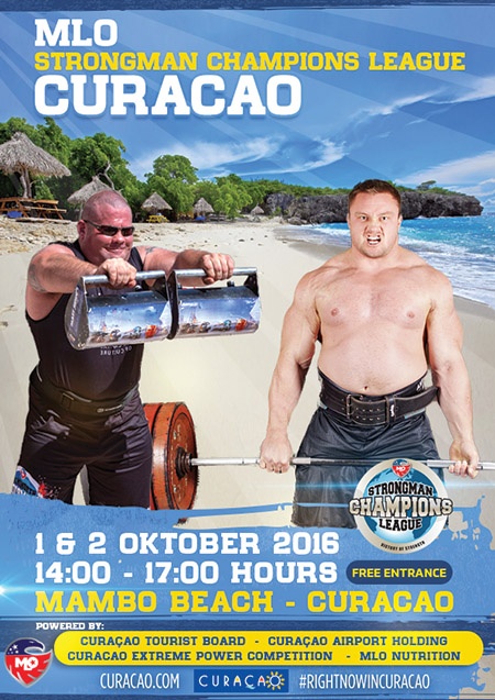 SCL Curacao poster SCL Curacao isn’t just about the title or picking up points for the finals—it also marks the continuation of the MLO Strongman Champions League move away from support gear and other equipment they feel is dangerous, artificial, uncomfortable or not in keeping with the primal spirit of strongman. IronMind® | Image courtesy of SCL