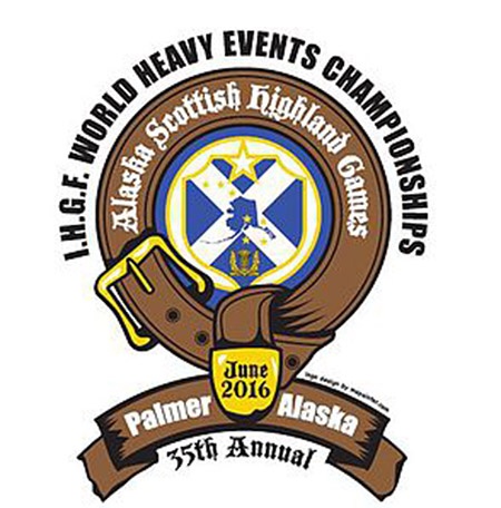 Palmer, Alaska will be welcoming the world’s top Highland Games heavy events competitors to the 2016 IHGF Highland Games World Championships. IronMind® | Artwork courtesy of IHGF/Alaska Scottish Club