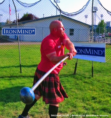 Added to his haul at the Spokane Highland Games, Scott Chisholm won the 2016 IHGF All-American Hammer Throwing Championships title. IronMind® | ©Francis Brebner photo