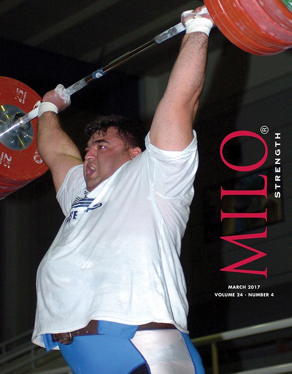Cover photo: The Monarch of Mass, Hossein Rezazadeh could uncork world-class lifts nearly at will, day in and day out. Here’s a shot of him blowing up 245 kg in the clean and jerk in the training hall at the 2005 Asian Weightlifting Championships (Dubai, UAE). ©Randall J. Strossen photo