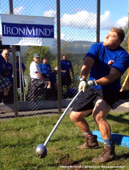 Gary Randolph (USA) won six of the eight events, including both hammers, to win the 2017 IHGF Amateur Highland Games World Championships in Fefor, Norway. IronMind® | ©Francis Brebner/IHGF photo