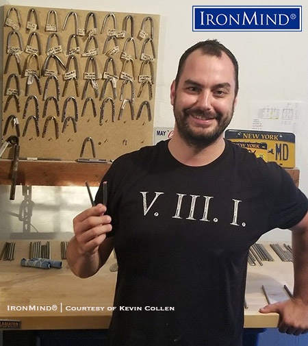 University director Kevin Collen has just been certified on the IronMind Red Nail, a benchmark steel bend. IronMind® | Courtesy of Kevin Collen