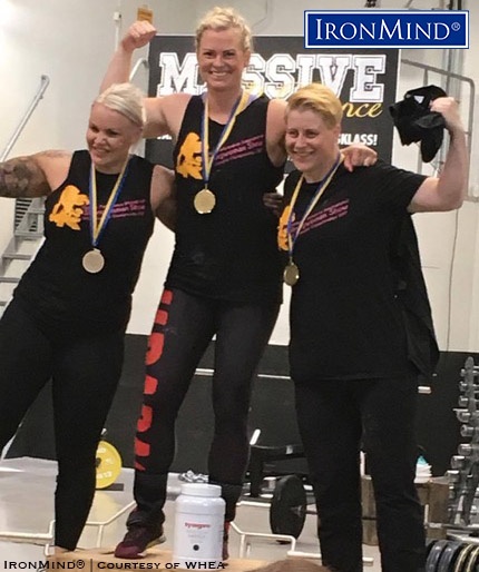 Here’s the -85kg class podium from the 2017 Swedish Strongwoman Championships held on Saturday at Massive Performance in Sjöbö, Sweden: Emelie Rapp, Kornelia Solvestad and Josefin Hansen. IronMind® | Photo courtesy of WHEA