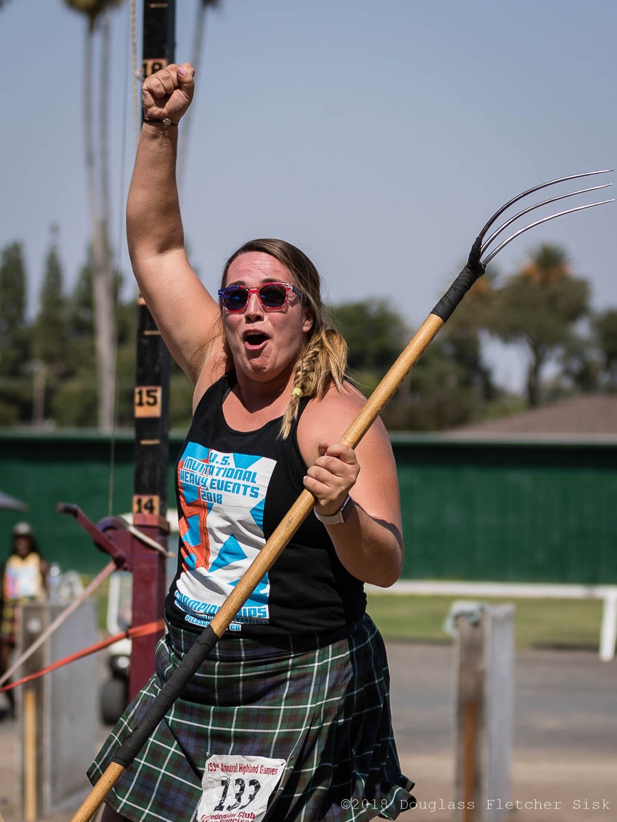 Jessica Bridenthal celebrates after setting a new women’s world record on the sheaf. IronMind® | ©Douglass Sisk Photography