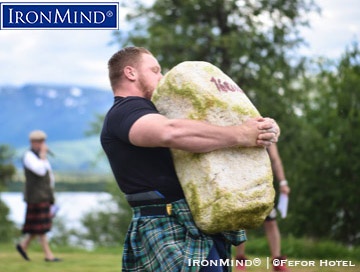 Nathan Goltry (USA) might have come into the 2018 IHGF Stones of Strength World Challenge in Fefor, Norway as a dark horse, but he left as the champion. IronMind® | ©Fefor Hotel photo