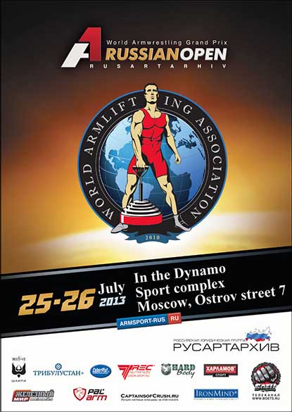 The A1 armwrestling and armlifting competition will be held in Moscow, Russia July 25–26, so whether you are pulling or not, you can compete on the Rolling Thunder and the CoC Silver Bullet.   IronMind® | Artwork courtesy of Russian Armlifting Association.