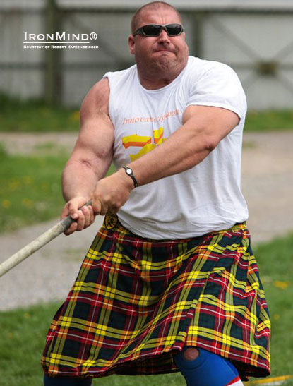 Adam Darizs won the  2011 Hungarian Highland Games Strength Challenge.  IronMind® | File photo courtesy of Robert Katzenbeisser.