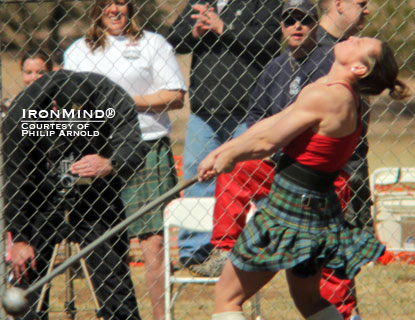Call her Highland Games World Champion x 2: Adriane Blewitt defended her title this past weekend.  IronMind® | Photo courtesy of Philip Arnold.