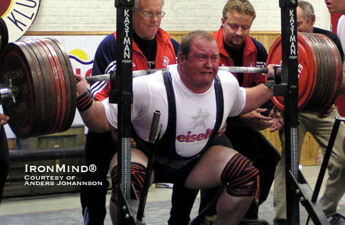 Even by Zydrunas Savickas’s standards, Anders Johansson is not wasting his time squatting, which is to say that Johansson does over 400 kg in the IPF—where a squat is still a squat.  IronMind® | Photo courtesy of Anders Johannson.