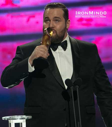 In his acceptance speech at the 2014 Jutra Awards, lead actor Antoine Bertrand said, “Louis Cyr was up and ready for a few more records. He just added these to his long-standing track record. And that’s part of history now.”  IronMind® | ©Hugo Sebastien-Aubut/La Presse, courtesy of Paul Ohl