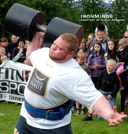 Benedikt Magnusson, known as the man who can deadlift anything that’s not nailed to the floor and just about anything that is, will be competing at the upcoming Jon Pall Sigmarsson Classic. Benedikt Magnusson won the 85-kg Circus Dumbbell lift at the recent Iceland’s Strongest Man contest. IronMind® | Photo courtesy of Hjalti Arnason. Benedikt Magnusson, known as the man who can deadlift anything that’s not nailed to the floor and just about anything that is, will be competing at the upcoming Jon Pall Sigmarsson Classic. Benedikt Magnusson won the 85-kg Circus Dumbbell lift at the recent Iceland’s Strongest Man contest. IronMind® | Photo courtesy of Hjalti Arnason.