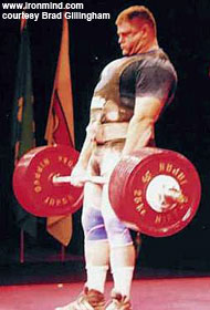 Brad Gillingham pulls 382.5 kg (843 pounds) at the 2001 World Games. IronMind® | Photo courtesy of Brad Gillingham.