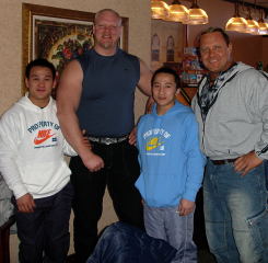 Left to right: Zhang Guozheng, Magnus Samuelsson, Shi Zhiyong and Svend Karlsen. IronMind® | Randall J. Strossen, Ph.D. photo.