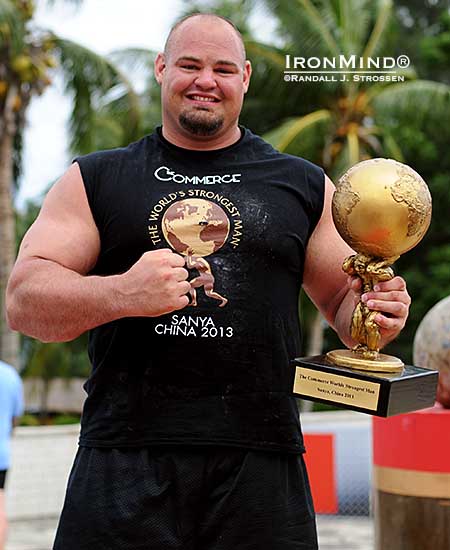 Brian Shaw won the 2013 Commerce World's Strongest Man contest today.  IronMind® | Randall J. Strossen photo  Final places: