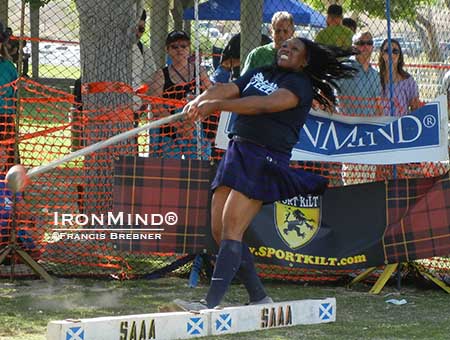 Brittany Pryor has been tipped as a potential world champion in the Highland games heavy events.  IronMind® | ©Francis Brebner photo 