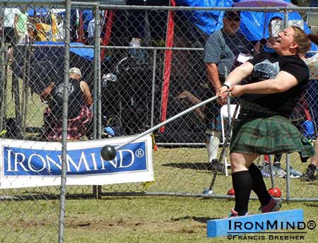 Danielle Curry won the 2014 Women’s Highland Games World Championships, hosted by the Arizona Scottish Gathering and Highland Games.  IronMind® | Francis Brebner photo
