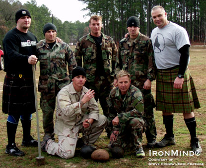 Scottish Athletes and Special Forces: Eric Frasure and Chris Chafin visited Fort Bragg.  IronMind® | Photo courtesy of Steve Conway/Eric Frasure.