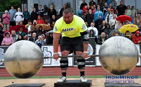 Ervin Katona is the 2013 SCL overall leader so far—watch for Katona and other top strongman competitors this coming weekend as MHP SCL goes to Pilzen, Czech.  IronMind® | Photo courtesy of SCL.