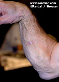 The Fisher Forearm has been notching wins at the arm wrestling table for 25 years and today it turns 50. IronMind® | Randall Strossen photo.