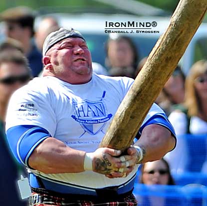 Gerard “The White Rhino” Benderoth is among the big names coming to Loon Mountain this weekend for the New Hampshire Highland Games.  IronMind® | Randall J. Strossen photo.