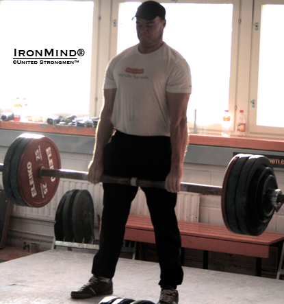 Jarno Hyväri made 185 kg on the Apollon’s Axle to claim the Finnish title.  IronMind® | Photo courtesy of United Strongmen™.                                                                  