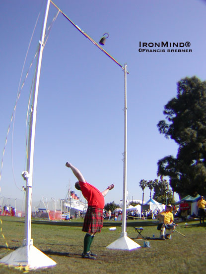 Ken Lowther made his debut as a masters' competitor in the Highland Games, breaking the field record for the 42-lb. weight for height as he swept all eight events.  IronMind® | Francis Brebner photo.