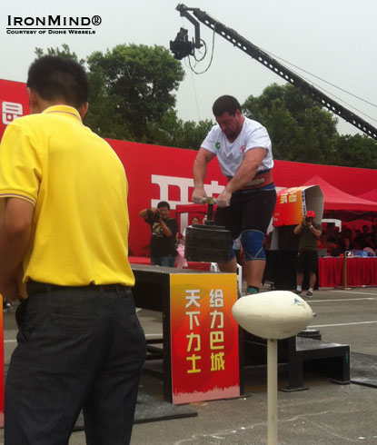 Ken Nowicki on the Power Stairs at the 2nd Annual Hercules Open (Bacheng, China).  IronMind® | Courtesy of Dione Wessels.