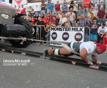 Konstiantyn Ilin (Ukraine) pulled off the victory at SCL–Slovakia.  IronMind® | Courtesy of Strongman Champions League.