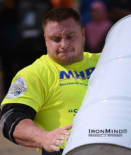 SCL Malaysia was the Grand Finale for the MHP Strongman Champions League 2013 season—Kryzsztof Radzikowski (shown on the Barrel Loading event) was among those delivering outstanding performances, which will be  broadcast on Eurosport on January 2.  IronMind® | Randall J. Strossen photo