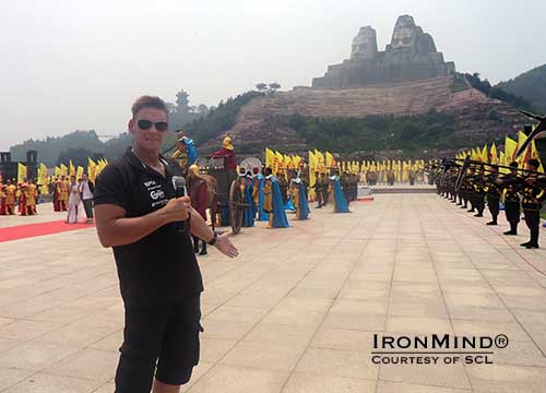 Marcel Mostert presents the spectacular staging for the SCL team competition recently held in China.  IronMind® | Photo courtesy of SCL.
