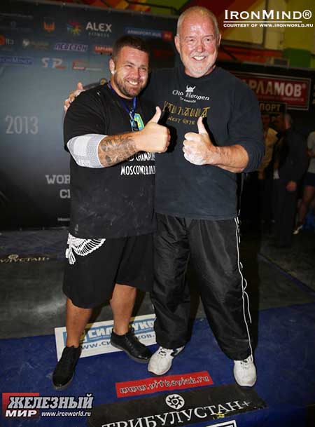 Andrey Sharkey (left) and Odd Haugen (right).  IronMind® | Photo courtesy of www.ironworld.ru
