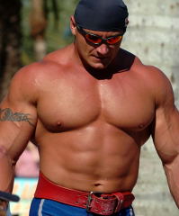 Mariusz Pudzianowski at the 2004 World's Strongest Man contest (Paradise Island, Bahamas). IronMind® | Randall J. Strossen, Ph.D. photo. Mariusz Pudzianowski at the 2004 World's Strongest Man contest (Paradise Island, Bahamas). IronMind® | Randall J. Strossen, Ph.D. photo.