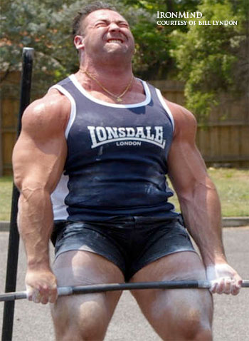 Bill Lyndon presents Robbie Fernandez - who Bill said deadlifted 360 kg in training last week - as a top prospect for a major strongman contest. "Who wants him" Bill asks. IronMind® | Photo courtesy of Bill Lyndon. Bill Lyndon presents Robbie Fernandez - who Bill said deadlifted 360 kg in training last week - as a top prospect for a major strongman contest. "Who wants him" Bill asks. IronMind® | Photo courtesy of Bill Lyndon.